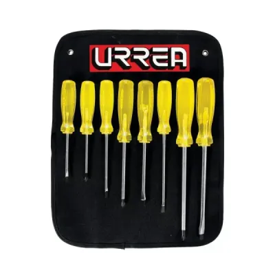 Juego 8 Destornillares Pala Cabinet Estrella Ámbar Urrea