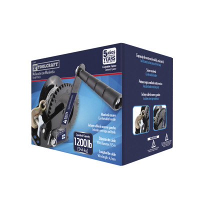 Malacate Winch De Manivela 544 Kg Toolcraft Cable 9.5 Metros (TC0847)