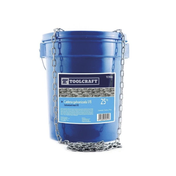 Balde Cadena Galvanizada 1/8'' Toolcraft Tolerancia 180 Kg (TC1103)