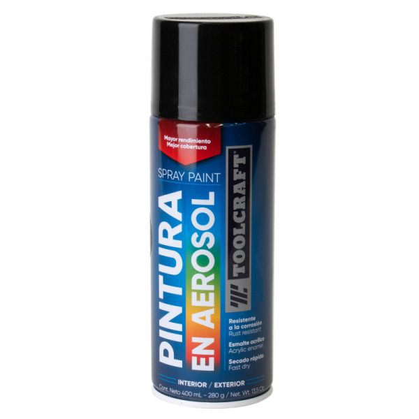 Pintura Aerosol Negro Mate Toolcraft 400 Ml Sin Plomo (TC1643)