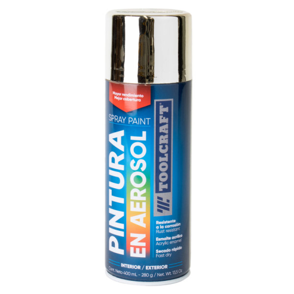 Pintura Aerosol Cromado Metalizado Toolcraft 400 Ml (TC1646)