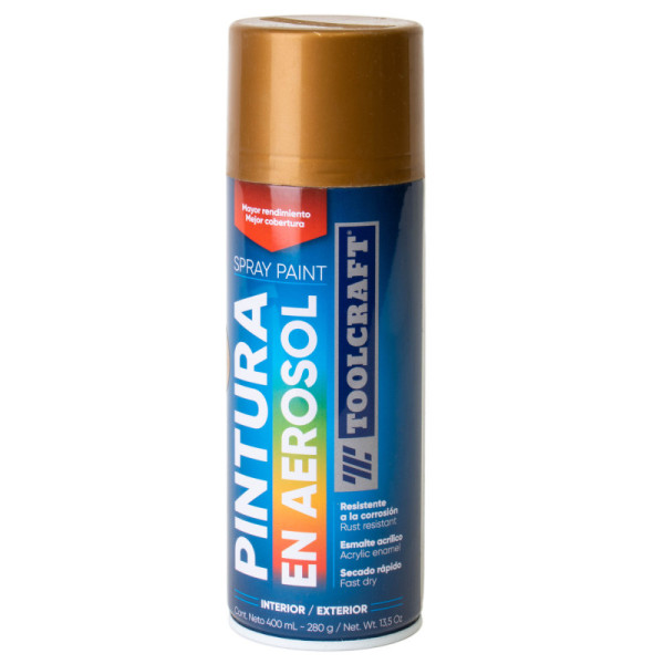 Pintura Aerosol Oro Brillante Metalizado Toolcraft 400 Ml (TC1648)