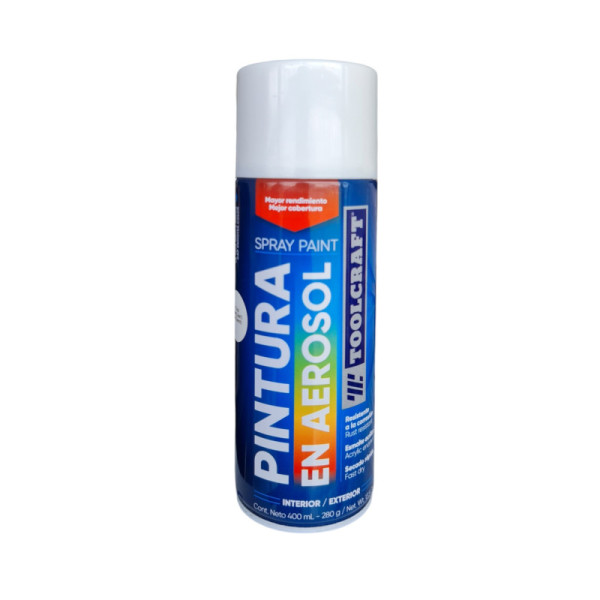Pintura Aerosol Blanco Mate Toolcraft 400 Ml Sin Plomo (TC1650)