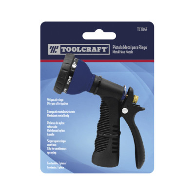 Pistola De Riego Metálica Y Pvc Toolcraft De 9 Funciones (TC1847)