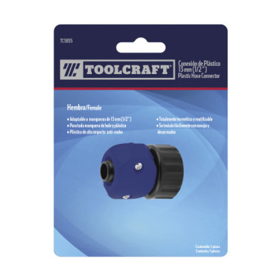 Conector Hembra 1/2'' De Manguera De Riego Toolcraft En Abs (TC1855)