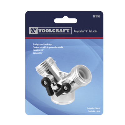 Conector Tipo Y Para Llave De Agua Toolcraft Cuerpo Metálico (TC1859)
