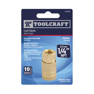 Acoplador Rápido De Latón Hembra Toolcraft De 1/4 Npt (TC2001)