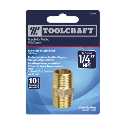 Niple De Latón Macho Y Hembra Toolcraft De 1/4 Npt (TC2009)