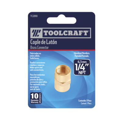 Acople De Latón Macho Y Hembra Toolcraft De 1/4 Npt (TC2010)