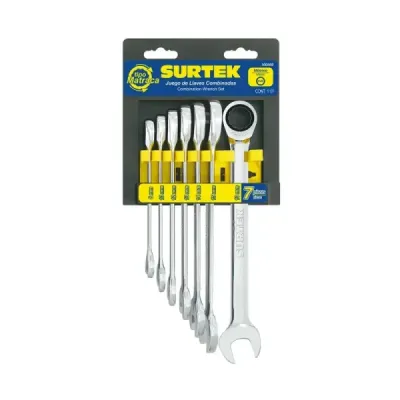 Juego 7 Llaves Mixtas Con Ratchet 8 Mm A 19 Mm Surtek