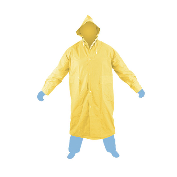 Impermeable Tipo Gabardina Talla M Toolcraft Color Amarillo (TC2805)