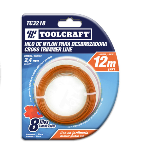 Hilo Para Guadañadora 2.4 Mm En Nylon Toolcraft Largo 12 M (TC3218)