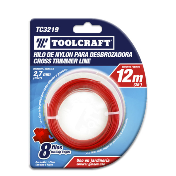 Hilo Para Guadañadora 2.7 Mm En Nylon Toolcraft Largo 12 M (TC3219)
