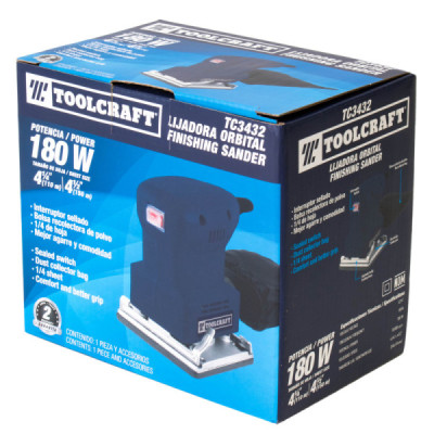 Lijadora Orbital 180 W Toolcraft 108 - 114 Mm De 10.000 Rpm (TC3432)