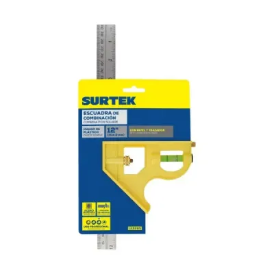 Escuadra De Combinación 12' Surtek Con Nivel De Burbuja