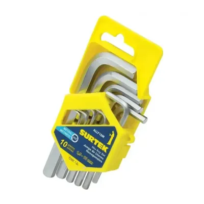 Juego 10 Llaves Bristol Tipo L Pulgada 1.5 Mm A 10 Mm Surtek