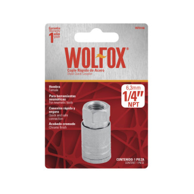Acoplador Rápido De Acero 1/4'' Hembra Wolfox Para Compresor (WF0146)