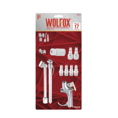 Juego De 17 Accesorios Neumáticos Wolfox Conector 1/4 Npt (WF0149)