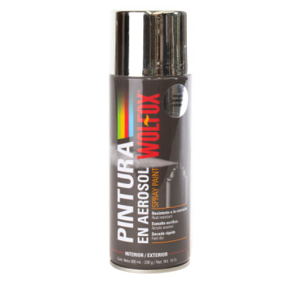 Pintura Aerosol Cromado Metalizado Wolfox 300 Ml (WF0684)
