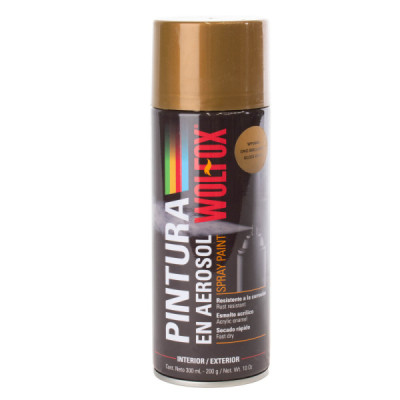 Pintura Aerosol Oro Brillante Metalizado Wolfox 300 Ml (WF0686)