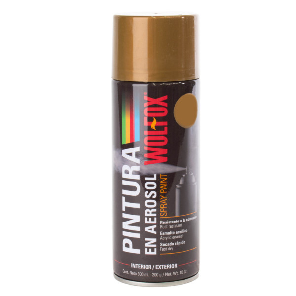 Pintura Aerosol Negro Satinado Wolfox 300 Ml Sin Plomo (WF0706)