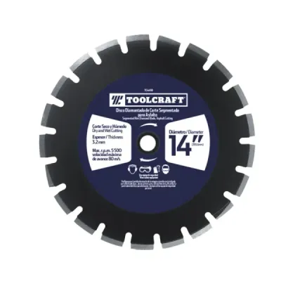 Disco Diamantado De Asfalto 14' Toolcraft Corte Segmentado