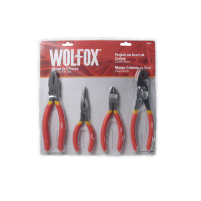 Juego De 4 Alicates De 6'' Y 8'' Wolfox Con Mangos De Vinil (WF9353)