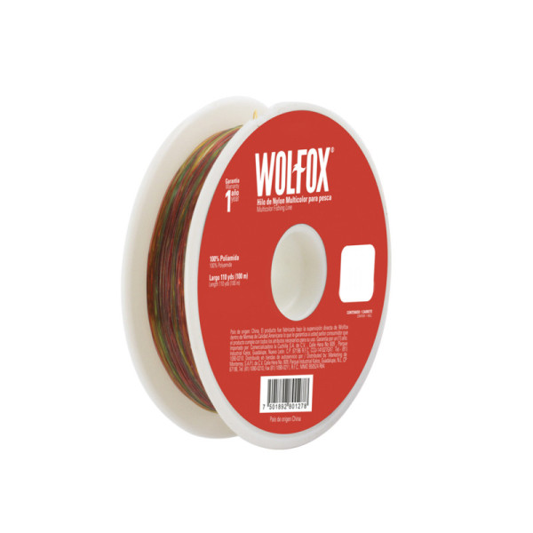 Hilo De Nylon Para Pesca De 0.35 Mm Wolfox Multicolor (WF9514)