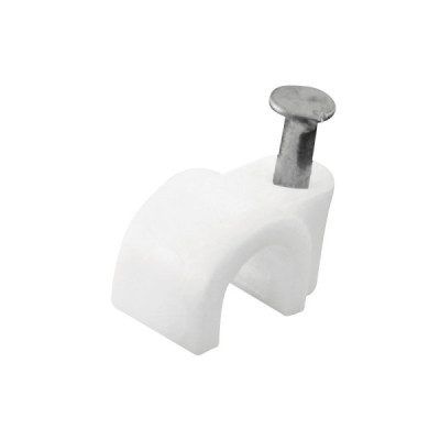 100 Grapas Para Cable Curvo 6 Mm Fulgore Blanco Con Clavo (FU0471)