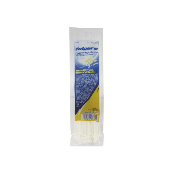50 Amarres Cinchos Plásticos 41 Cm Fulgore Blancos 23 Kg (FU1207)