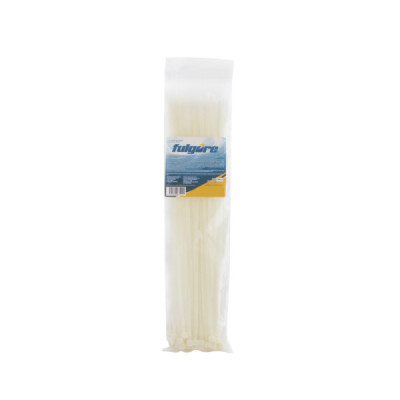 10 Amarres Cinchos Plásticos 76 Cm Fulgore Blancos 54 Kg (FU1395)