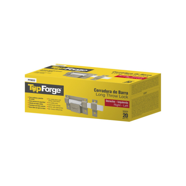 Cerradura De Seguridad Barra Fija Topforge Cilindro Exterior (PF0032)