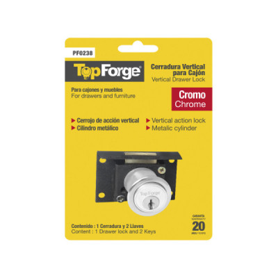 Chapa Vertical Para Mueble Topforge Acabado Cromado (PF0238)