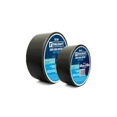 Cinta Para Ducto 9 M Toolcraft Negro Hot Melt 48 Mm
