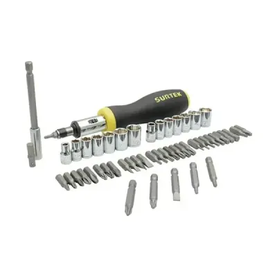 Juego 52 Puntas Y Accesorios Con Copas Tipo Ratchet Surtek