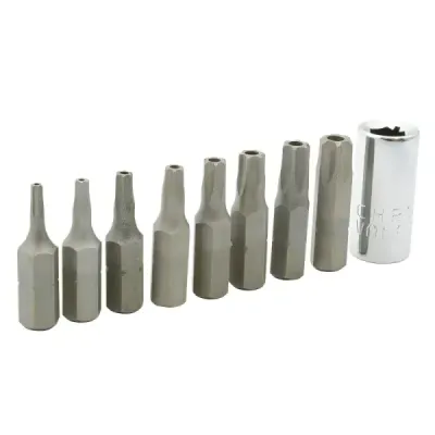 Set 9 Puntas Torx De Seguridad T8 A T40 Surtek Vástago 1/4'