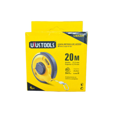 Cinta Métrica Decámetro 20 M En Acero Uyustools En Tpr Y Abs (CMA020)