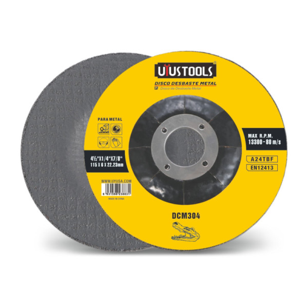 Disco Desbaste Metal 4.1/2'' Deprimido 13300 Rpm Uyustools (DCM304)