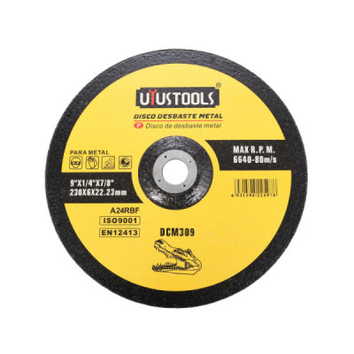 Disco Desbaste Metal 9'' Deprimido 6640 Rpm Uyustools (DCM309)