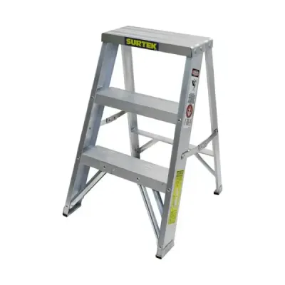 Escalera De Tijera 2 Peldaños Antideslizantes 90 Kg Surtek