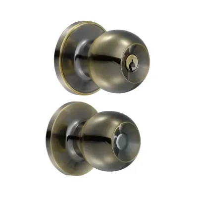 Cerradura De Bola Pomo Para Recámara Latón Antiguo Lock
