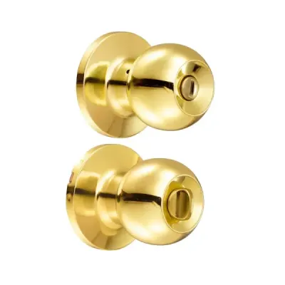 Cerradura De Bola Pomo Para Recámara Latón Brillante Lock