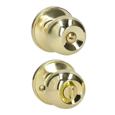 Cerradura De Bola Pomo Para Baño Latón Brillante Lock