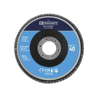 Disco Flap De 7' Grano 60 Toolcraft Para Desbaste Y Pulido