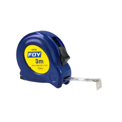 Flexómetro Cuerpo Plástico Abs 3 M X 1/2' Foy Color Azul