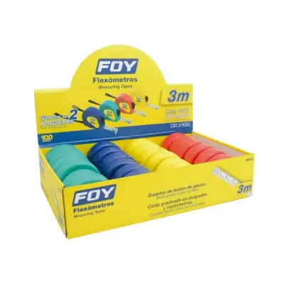 Flexómetro Cuerpo Plástico Abs 3 M X 1/2' Foy Color Al Azar