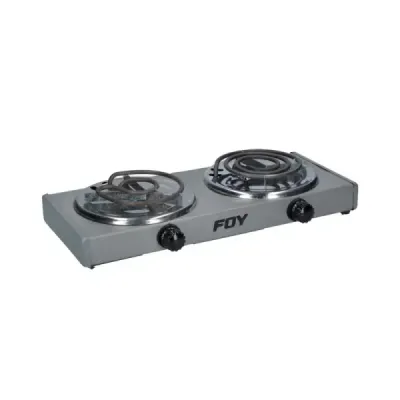 Parrilla Estufa Eléctrica 2 Quemadores 1450 W Foy Inoxidable