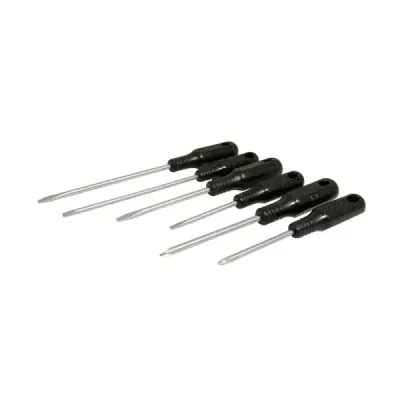 Juego 6 Destornilladores Mango Negro De 3 Puntas Foy