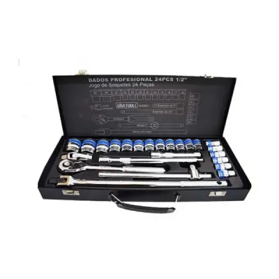 Juego De Copas Y Ratchet 1/2' Cromadas Uyustools 24 Piezas