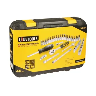 Set 46 Copas Puntas Y Accesorios 1/4' Uyustools Con Estuche